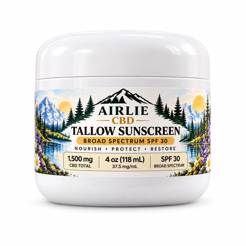 Airlie CBD Tallow Sunscreen SPF 30, 4 oz jar